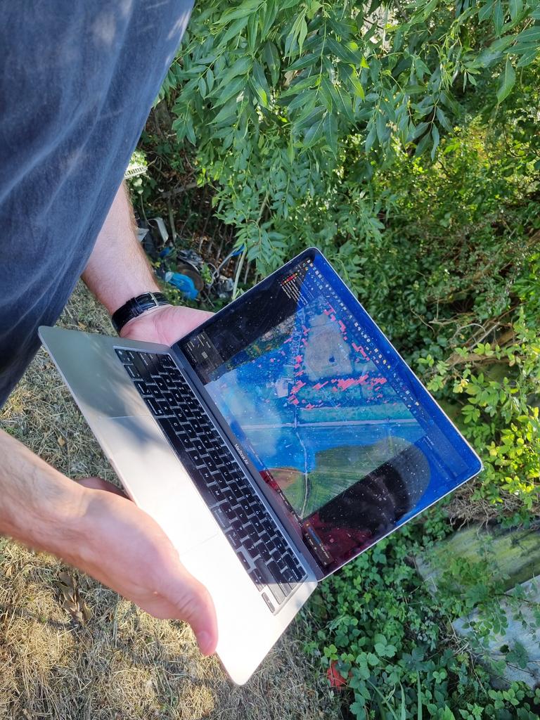 Gabriel's model overlaid on a map - which was quite hard to read in outdoor sunlight